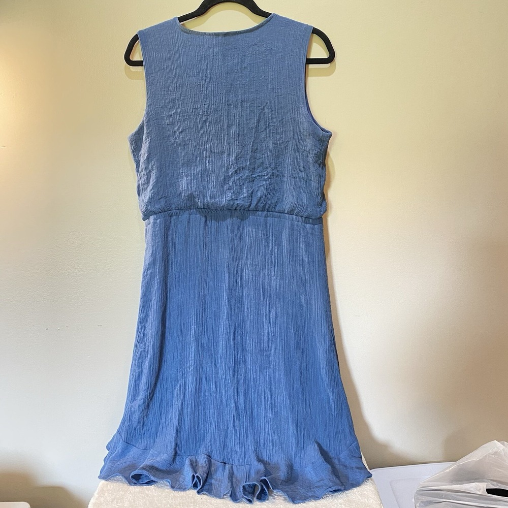 Women's Wrangler Sz Large Hi-lo Ruffle Sleeveless‎ Dress With Embroidery Neck - Picture 2 of 7